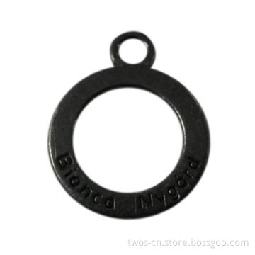 Zipper puller, made of alloy, circle design with logo